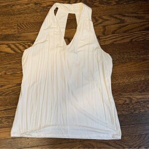 White House Black Market Women’s White Halter Tank Tap size XL